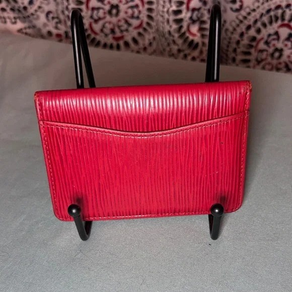 Louis Vuitton Red Epi Leather Card Holder Wallet Made in France Pouch Slim Fair - Picture 2 of 12